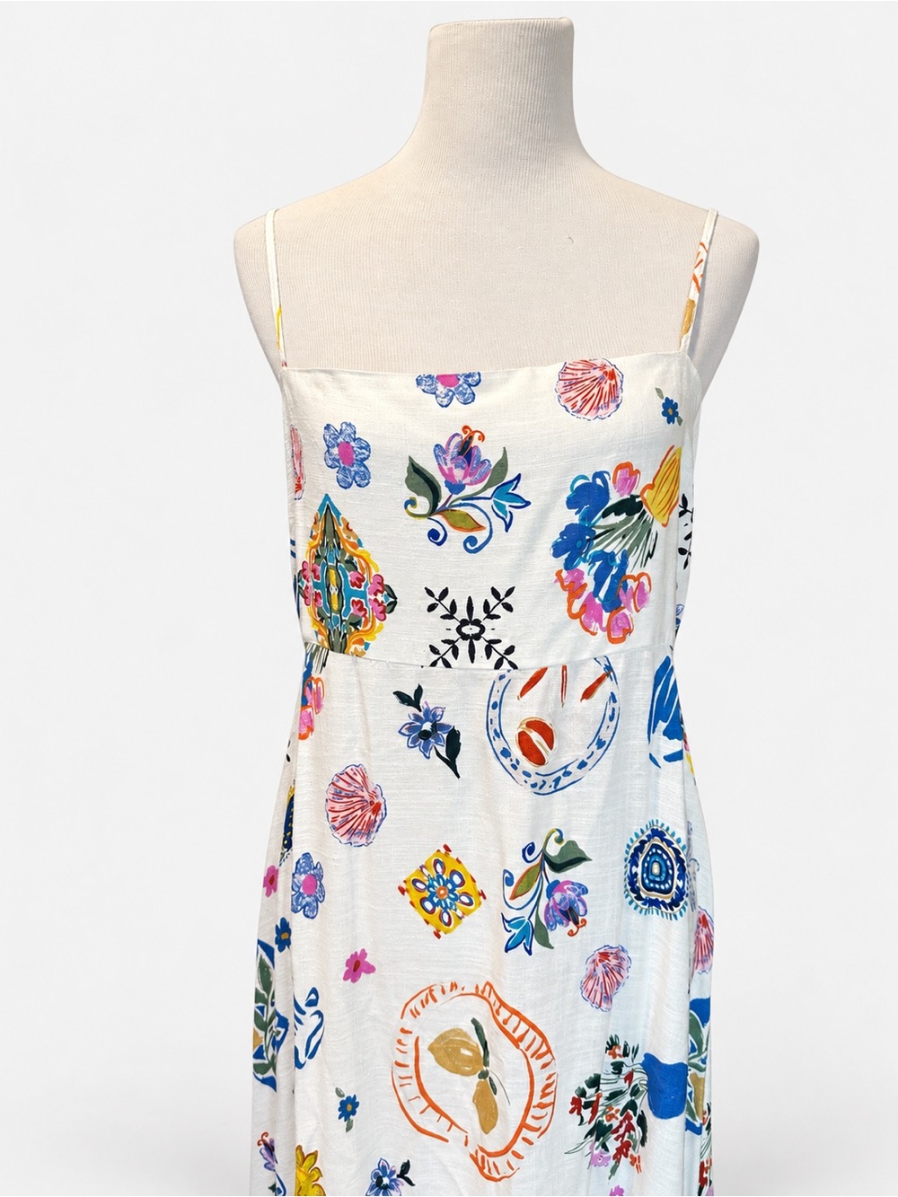 Label of Love Mediterranean Market Linen Blend Maxi Dress La Dolce Vita XL NWT - Picture 2 of 13